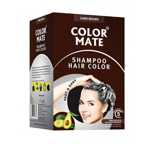 Color Mate Shampoo Hair Color (Dark Brown)