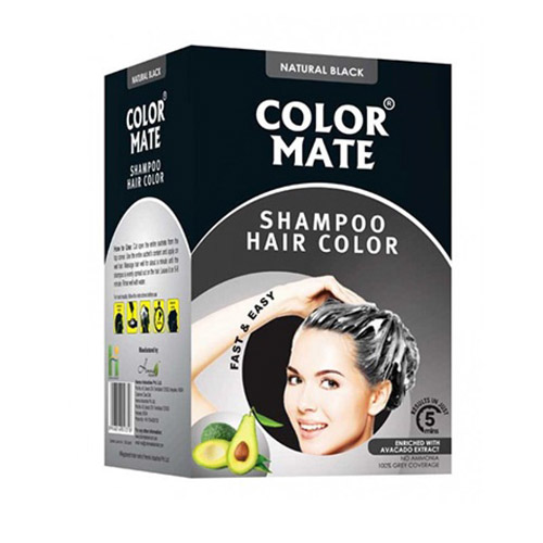 Color Mate Shampoo Hair Color (Natural Black)